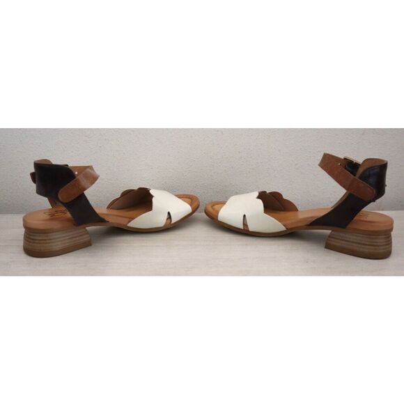 Miz Mooz WMN Sz 37 US 6.5-7 Linen Multi Feena Leather Strappy Heeled Sandals - Picture 10 of 12